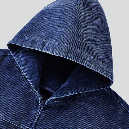 INFLATION Washed Hooded Corduroy Jacket