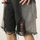 INFLATION Streetwear Ripped Jeans Shorts - INFLATION