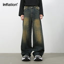 INFLATION Wasehed Straight Wide Leg Jeans