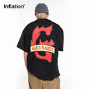 INFLATION Distressed Washed Graphic Cotton tees