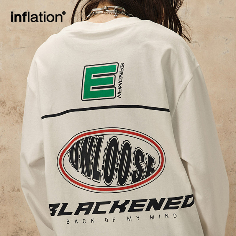 INFLATION Color Blocking Printed Tshirt