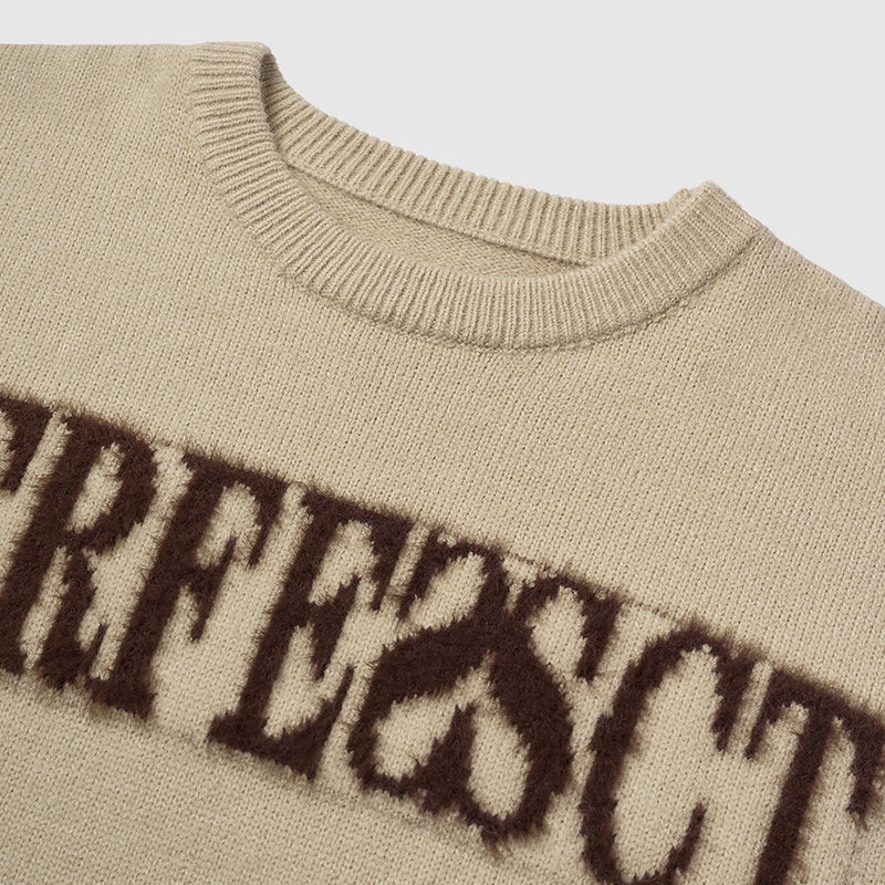 INFLATION Letter Crewneck Knitted Jumpers