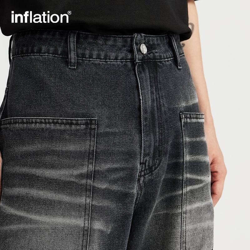 INFLATION Black Baggy Jeans