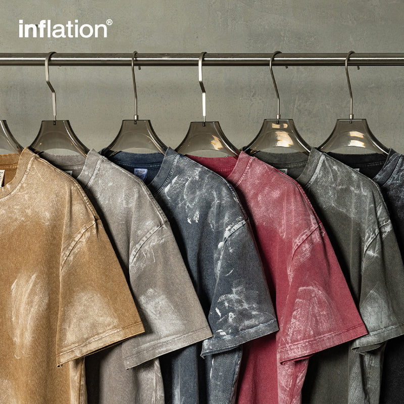 INFLATION Retro Brushed Paint Washed T-shirt