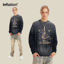 INFLATION Graphic Washed Long Sleeve Tees