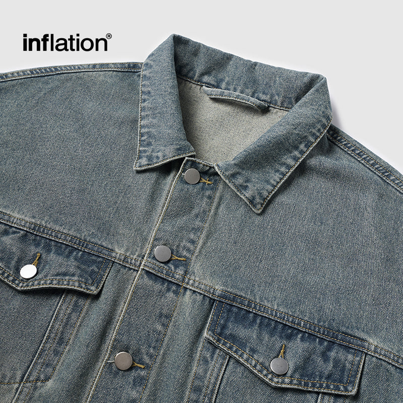 INFLATION Distressed Oversized Denim Jacket