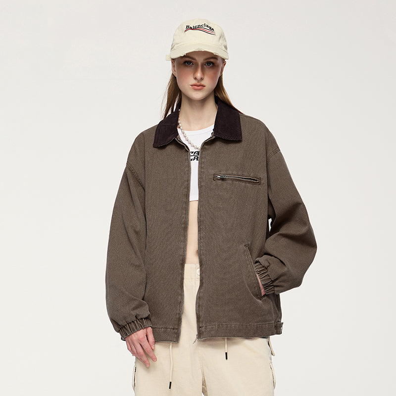 INFLATION Washed Zip Up Cargo Jacket