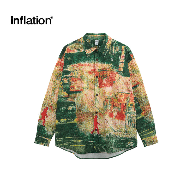 INFLATION Digital  Printed Seersucker Shirts