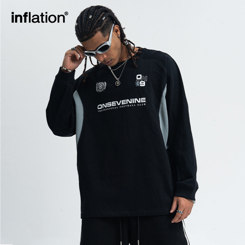 INFLATION Color Blocking Long Sleeve Tshirt