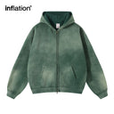 INFLATION Washed Zip Up Hoodies