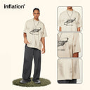 INFLATION Distressed Crew Neck Oversized TShirt