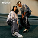 INFLATION Striped Side Wide Leg Track Pants - INFLATION