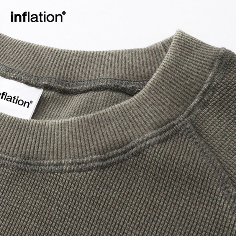 INFLATION Waffle Washed Distressed Tshirt