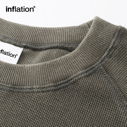 INFLATION Waffle Washed Distressed Tshirt