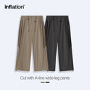 INFLATION Retro Striped Wide Leg Pants with Drawstring - INFLATION