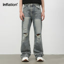 High Street Zippered Bootcut Jeans