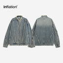 INFLATION Fringe Crop Denim Jacket