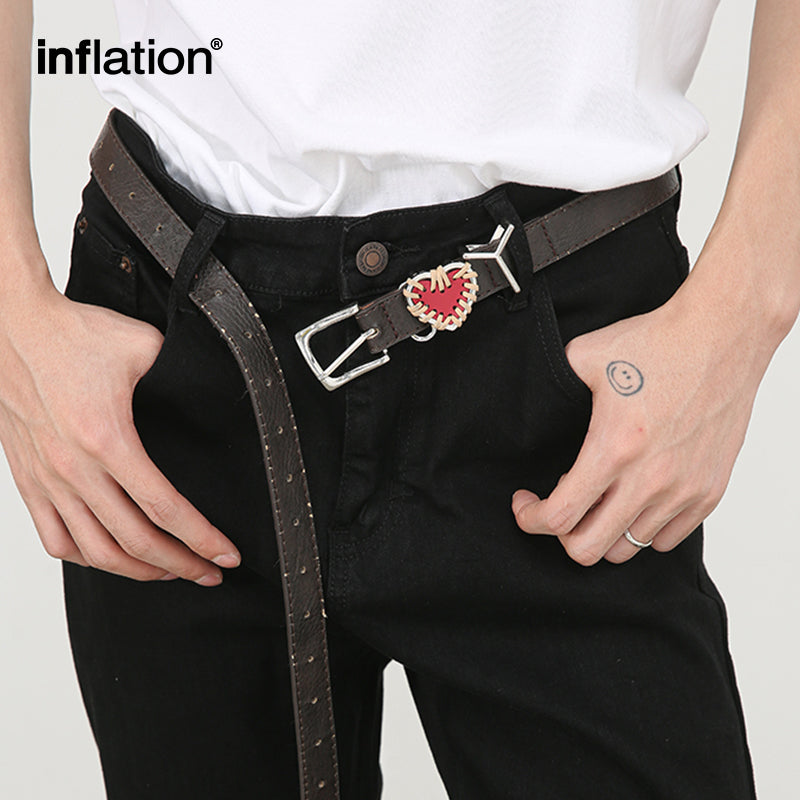 INFLATION Black Ripped Straight Leg Jeans