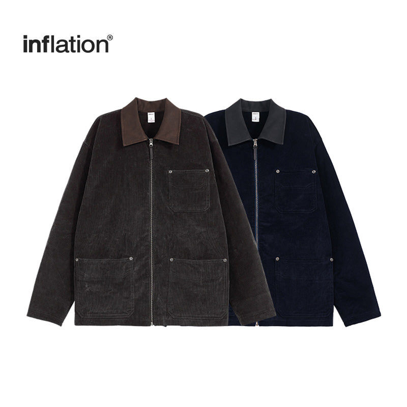 INFLATION Corduroy Rivet Cargo Jacket