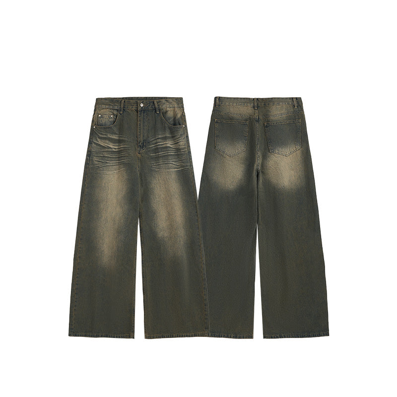 INFLATION Streetwear Washed Loose-fit Denim Pants