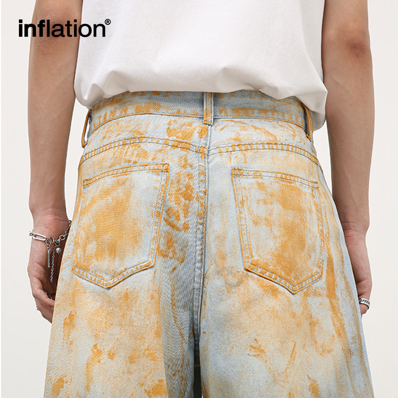 INFLATION Heavy Washed Dirty Wide Leg Jeans