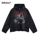 INFLATION Distressed Ripped Boxy Hoodies