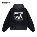 INFLATION Washed Graphic Oversized Hoodies