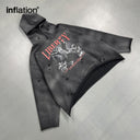 INFLATION Distressed Ripped Boxy Hoodies