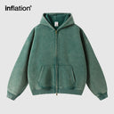 INFLATION Vintage Washed Zip Up Hoodie