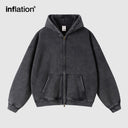 INFLATION Vintage Washed Zip Up Hoodie