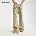 INFLATION Wasteland Style Washed Distressed Flare Jeans - INFLATION