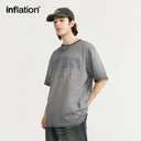 INFLATION Distressed Washed Textured Printed T-shirt - INFLATION