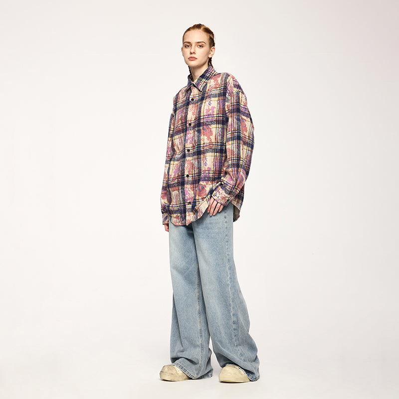 INFLATION Washed Straight-leg Baggy Jeans