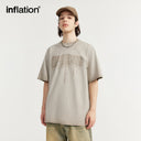 INFLATION Distressed Washed Textured Printed T-shirt - INFLATION