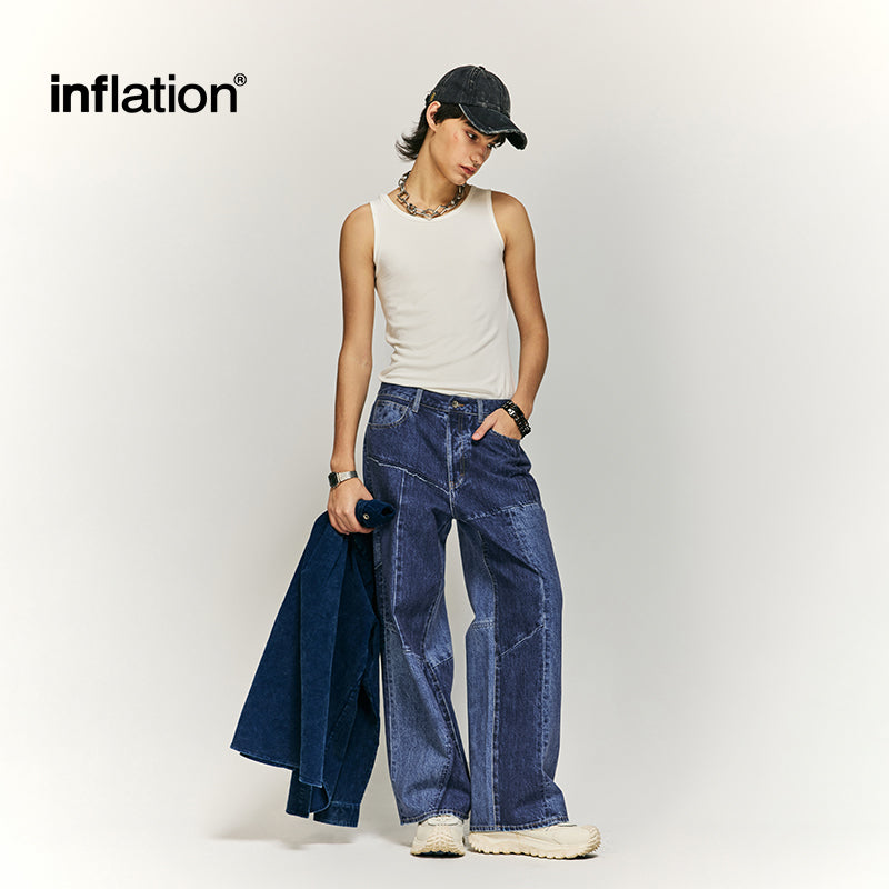 INFLATION Patchwork-effect Cotton Jeans