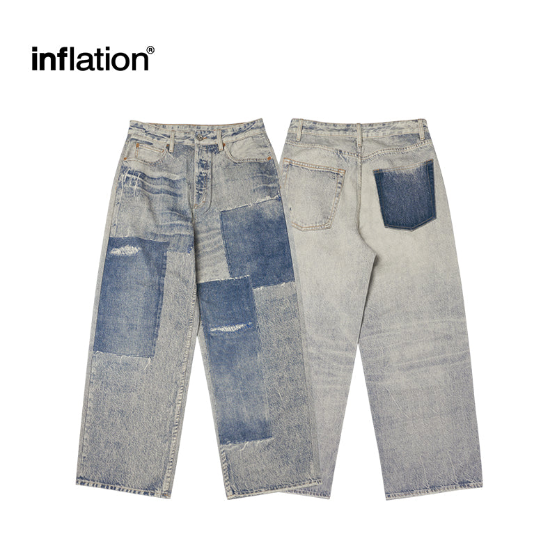 INFLATION Distressed effect Baggy Jeans