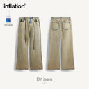 INFLATION Wasteland Style Washed Distressed Flare Jeans - INFLATION