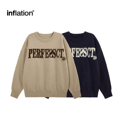 INFLATION Letter Crewneck Knitted Jumpers