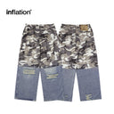 INFALTION Patchwork Effect Print Baggy Jeans