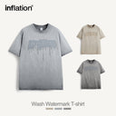 INFLATION Distressed Washed Textured Printed T-shirt - INFLATION