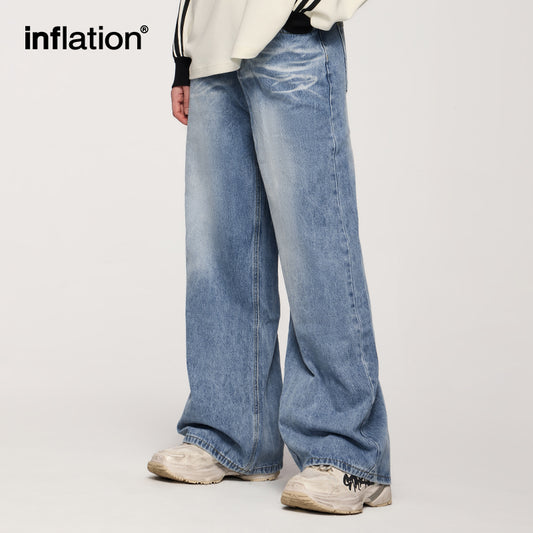 INFLATION Washed Distressed Baggy Jeans