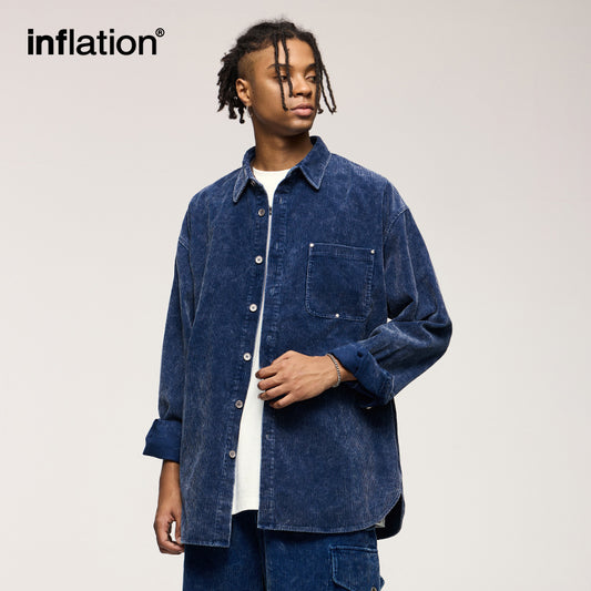 INFLATION Washed Corduroy Shirts Jacket