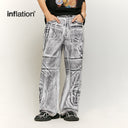 INFLATION Digital Print Wide Leg Jeans