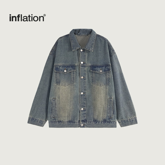 INFLATION Distressed Oversized Denim Jacket