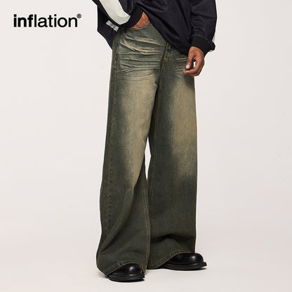 INFLATION Streetwear Washed Loose-fit Denim Pants