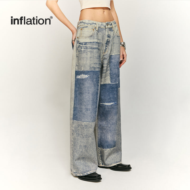 INFLATION Distressed effect Baggy Jeans