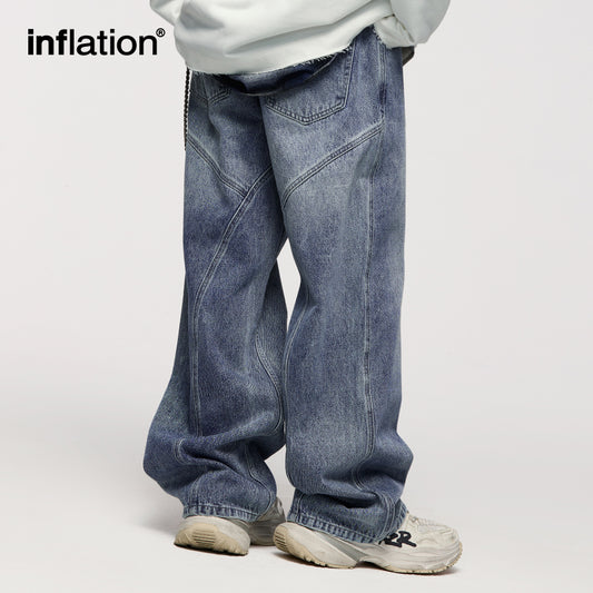 INFLATION Blue Washed Baggy Jeans