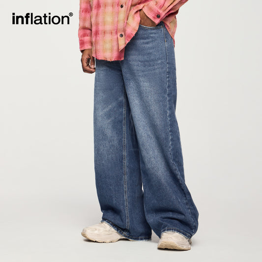 INFLATION Eco-friendly Washed Straight-leg Jeans