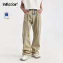 INFLATION Wasteland Style Washed Distressed Flare Jeans - INFLATION