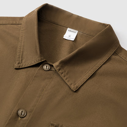 INFLATION Solid Color Cargo Shirts